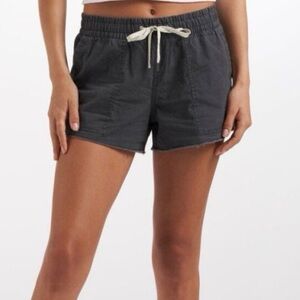Vuori Vintage Ripstop Raw Hem Elastic Waist Pull On Shorts Gray Size Medium